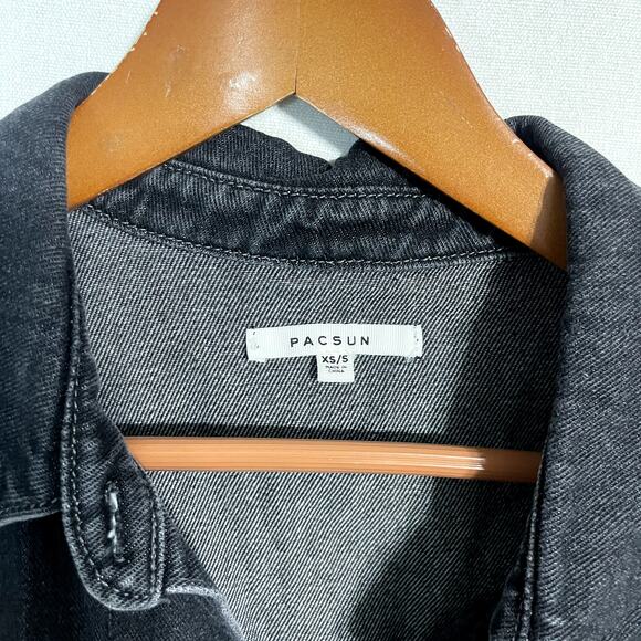 PacSun Black Washed Denim Shirt Jacket / Shacket - Size XS/S - Picture 4 of 7